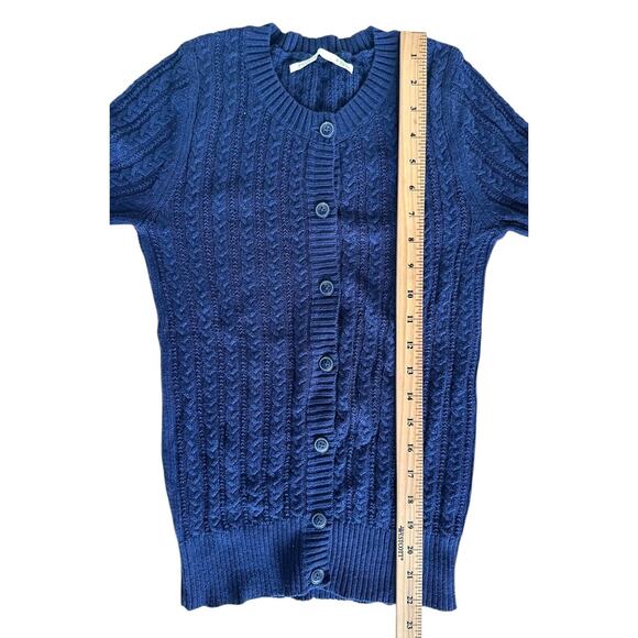 Rubbish Women's Button Down Cardigan Sweater Half Sleeve Size M Navy Blue - Picture 9 of 9